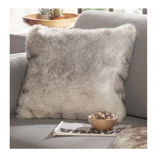 Възглавница от кафява изкуствена кожа Мека, 43 x 43 cm Natural - Mint Rugs-image-1