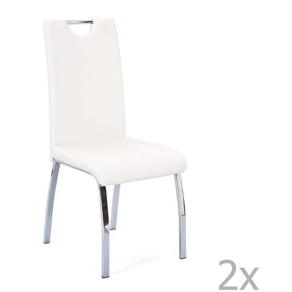 Комплект от 2 бели трапезни стола Georgia - Interlink