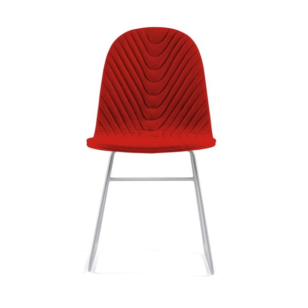 Červená židle s kovovými nohami Iker Mannequin V Wave