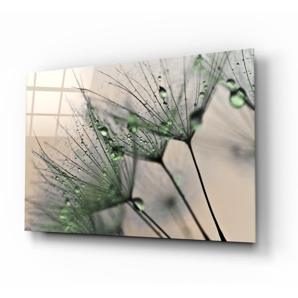 Картина върху стъкло , 72 x 46 cm Green Dandelion - Insigne