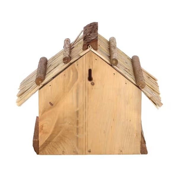 Дървена хранилка със сламен покрив, височина 22,8 cm - Esschert Design-image-2