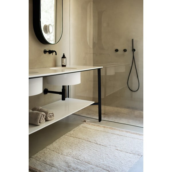 Кремав ръчно изработен памучен килим подходящ за пране 90x130 cm Bloom Natural – Lorena Canals-image-3