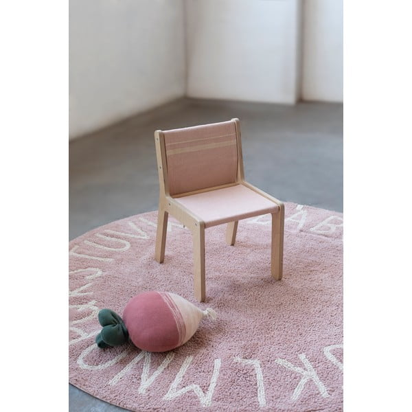 Детски стол в светлорозов и естествен цвят Vintage Nude – Lorena Canals-image-1