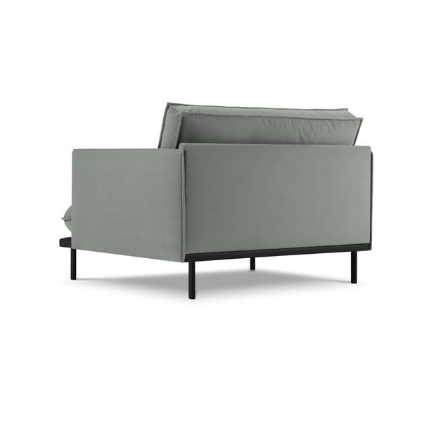 Сив фотьойл с кадифена повърхност Auguste - Interieurs 86-image-3