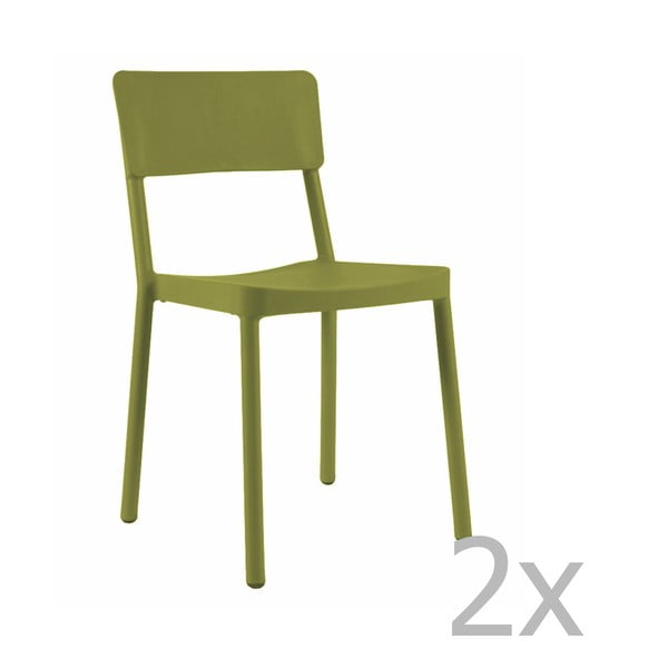 Комплект от 2 зелени градински стола Lisboa - Resol