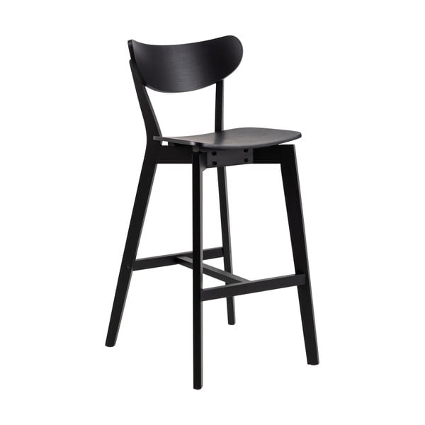 Черни дървени бар столове от каучук в комплект от 2 броя 105 см Roxby - Actona