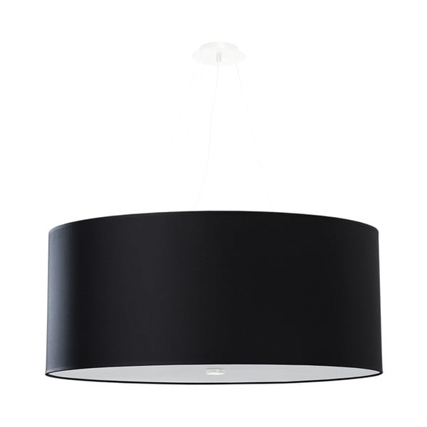 Черно висящо осветително тяло с текстилен абажур ø 70 cm Volta – Nice Lamps