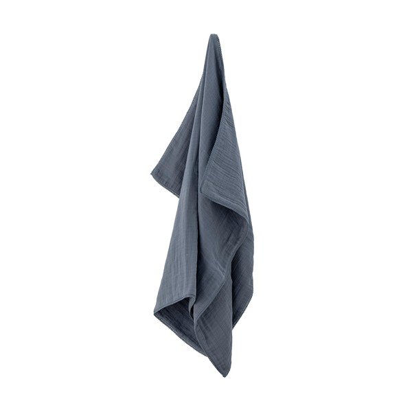 Тъмно синьо памучно бебешко одеяло 100x80 cm Muslin - Bloomingville Mini-image-3