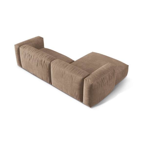 Светлокафяв кадифен модулен ъглов диван (ляв ъгъл) Martina – Micadoni -image-3