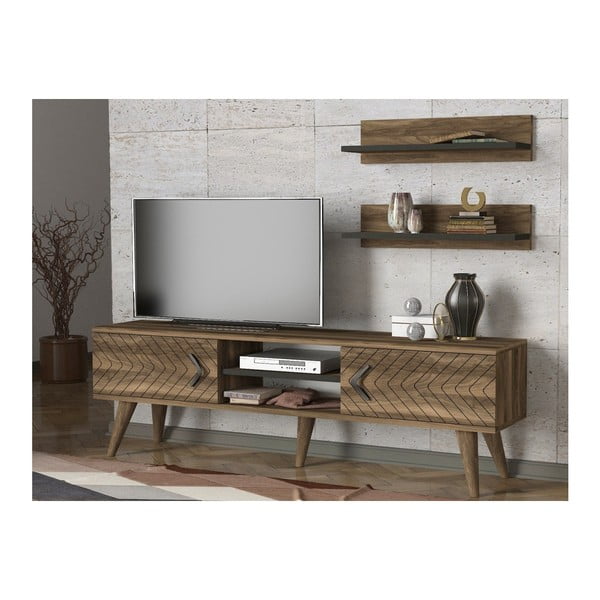 Комплект от скрин за телевизор и 2 рафта Legato - Tera Home-image-4