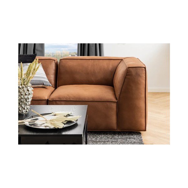 Кафяв стол за отдих от изкуствена кожа (десен ъгъл) Fairfield Kentucky - Bonami Selection-image-1