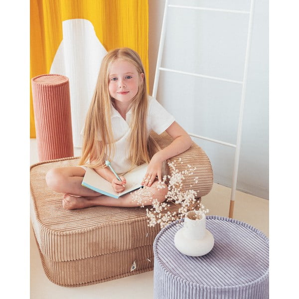 Син детски пуф от рипсено кадифе – Wigiwama-image-4