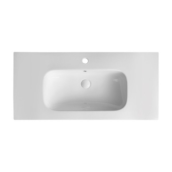 Бяла керамична мивка 101x46,5 cm Piedra – Sapho-image-1