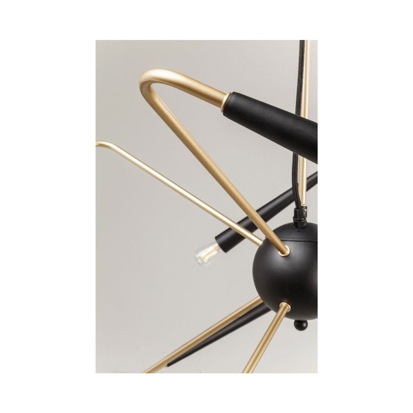 Černé stropní svítidlo s detaily ve zlaté barvě Kare Design Harlekin-image-3
