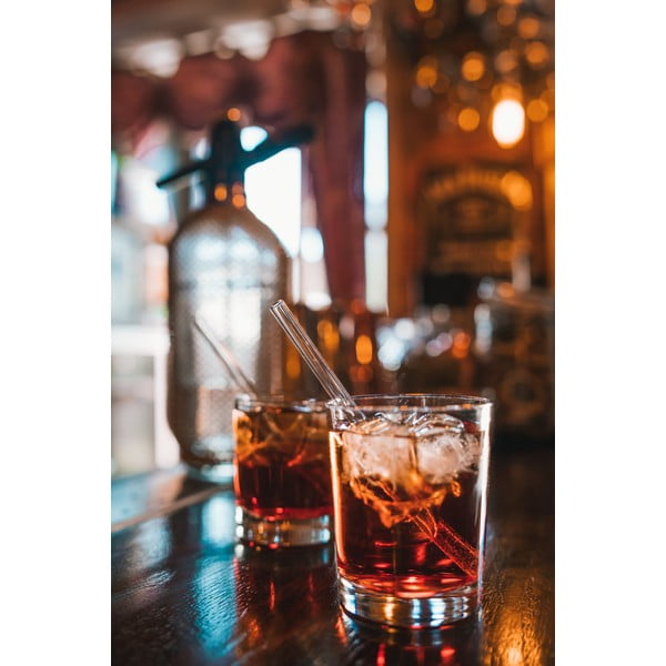 Комплект от 6 стъклени сламки за пиене с дължина 15 cm - Vialli Design-image-3