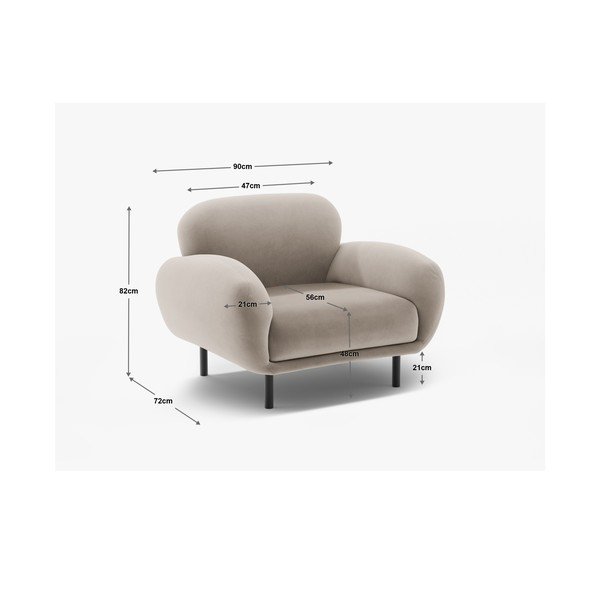 Сиво кресло от букле Poppy – Micadoni -image-4