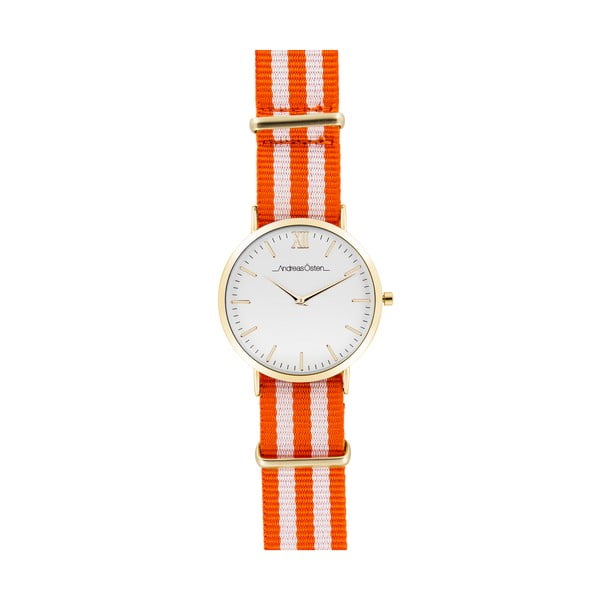 Dámské hodinky s oranžovobílým páskem Andreas Östen Fenna II