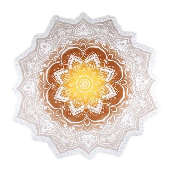 Kruhová plážová bavlněná osuška ATMOSPHERE Jayden, ⌀ 160 cm