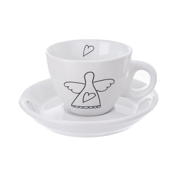 Черно-бели керамични чаши в комплект от 2 бр. 90 мл - Orion-image-1