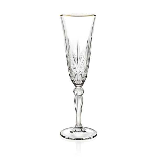 Чаша за шампанско с флейта и златист ръб - Brandani