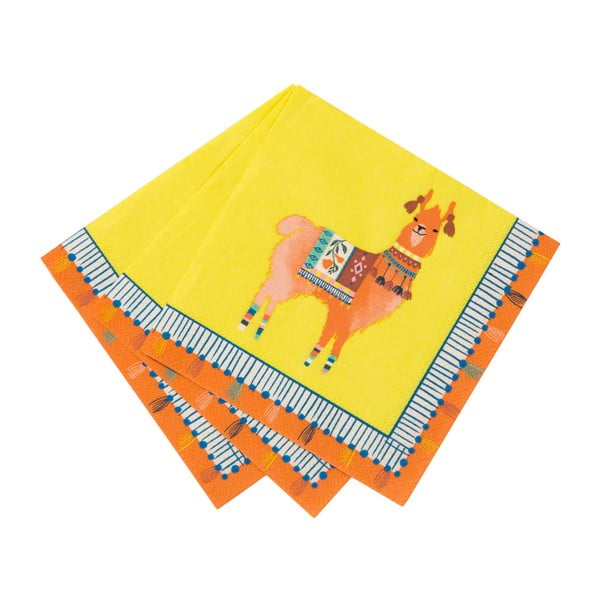 Комплект от 20 хартиени салфетки Boho Lama, 25 x 25 cm - Talking tables