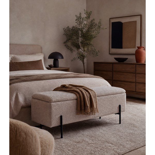 Бежова пейка от плат bouclé Watford - House Nordic-image-3
