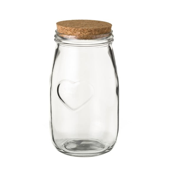Стъклена чаша с коркова капачка Unimasa Heart, ⌀ 11,7 cm - Casa Selección