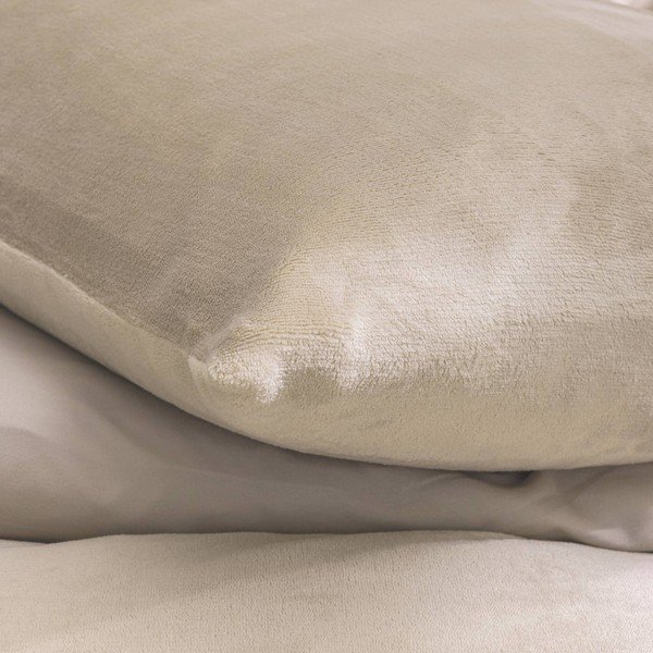 Бежово двойно /удължено 3 части спално бельо от микрофланела 240x220 cm Flanou – douceur d'intérieur-image-2