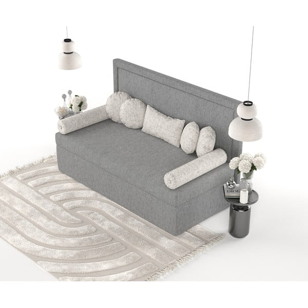 Сиво тапицирано единично легло 80x200 cm Scala – Maison de Rêve-image-4