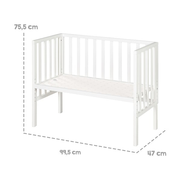 Бяло детско креватче 90x45 cm – Roba-image-4