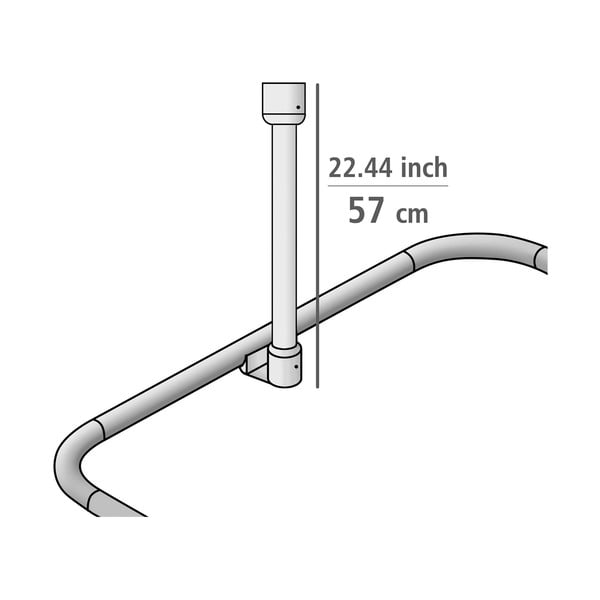 Таванна скоба за душ завеса в лъскаво сребристо Era – Wenko-image-2
