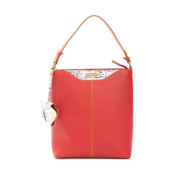 Червена кожена чанта Karima - Alviero Martini