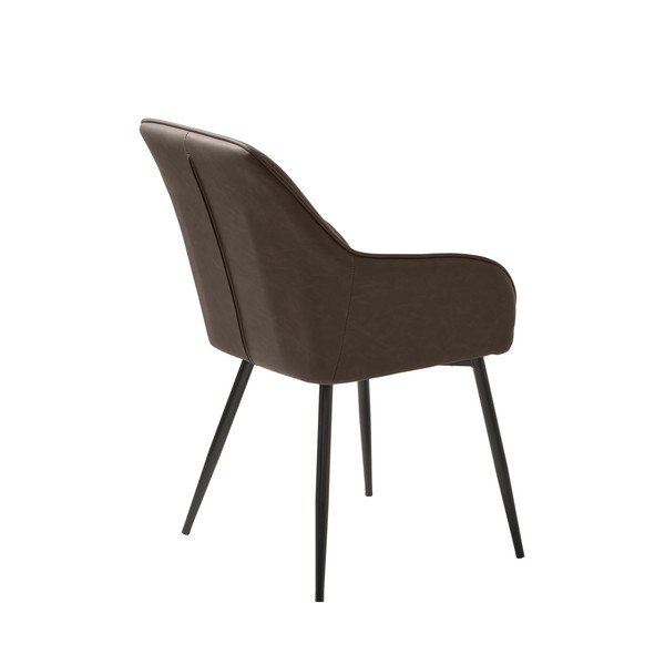 Тъмнокафяв тапициран трапезен стол с подлакътници Melfort – Unique Furniture-image-3