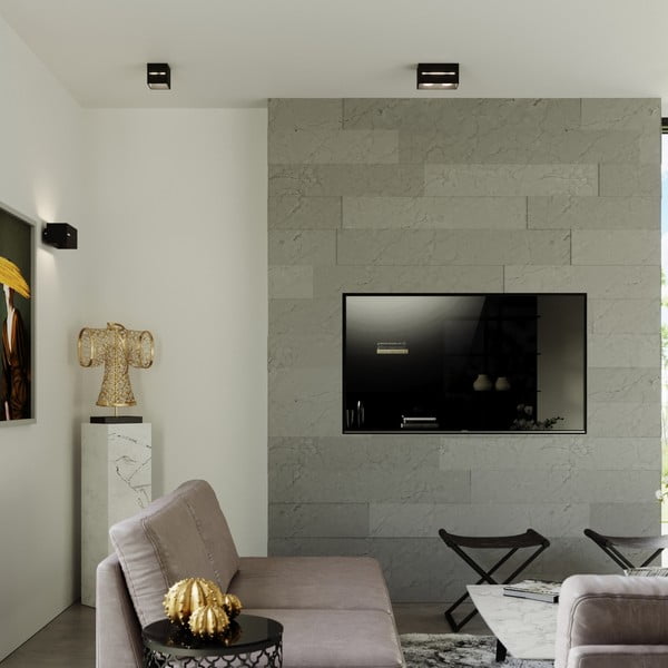 Черно осветително тяло за таван с метален абажур 10x10 cm Lorum – Sollux-image-4