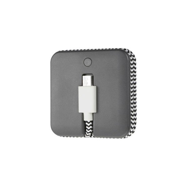 Сива захранваща банка с кабел за зареждане Micro USB Кабел за скок, дължина 45 cm - Native Union-image-2
