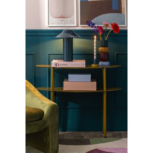 Метална конзолна маса в цвят каки 28x90 cm Paris – Leitmotiv-image-1