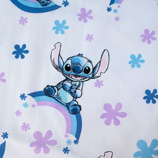 Бяло/синьо  памучно детско спално бельо 135x100 cm Lilo and Stitch "Rainbow" – Jerry Fabrics-image-4