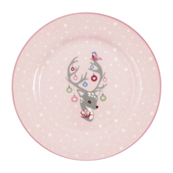 Розова детска керамична чиния , ø 20 cm Dina - Green Gate
