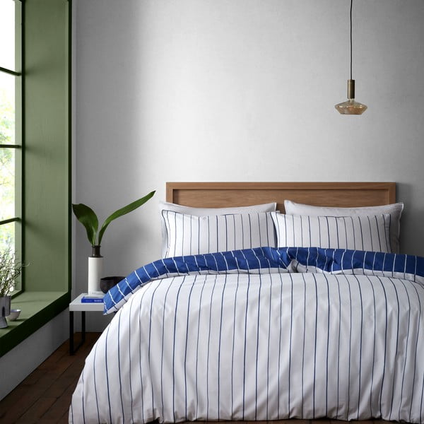 Синьо и бяло памучно спално бельо за единично легло 135x200 cm Hastings - Content by Terence Conran