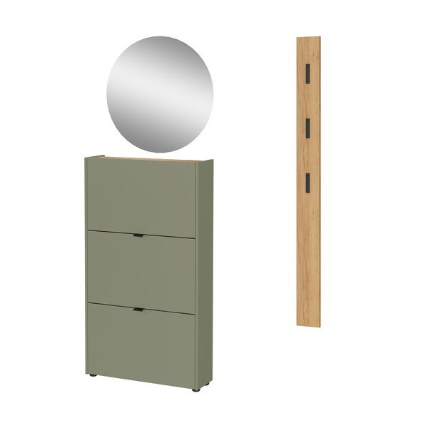 Комплект за коридор в естествен и кафяво-сив цвят 101x200x22 cm Ameca – Germania