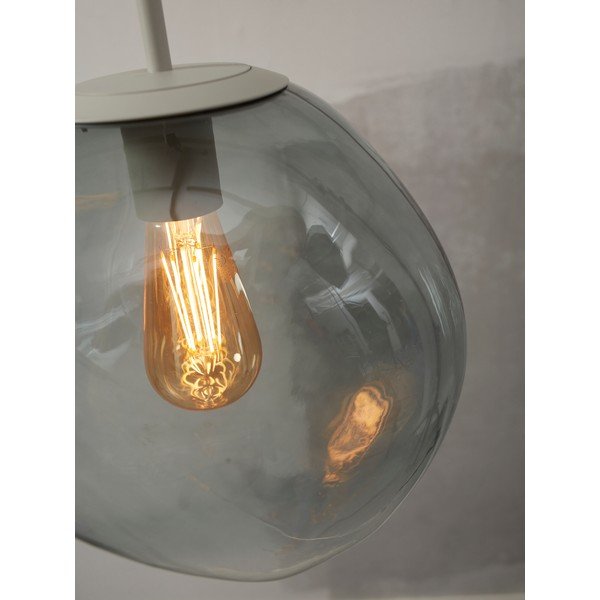 Сиво висящо осветително тяло със стъклен абажур ø 12 cm Helsinki – it's about RoMi-image-2