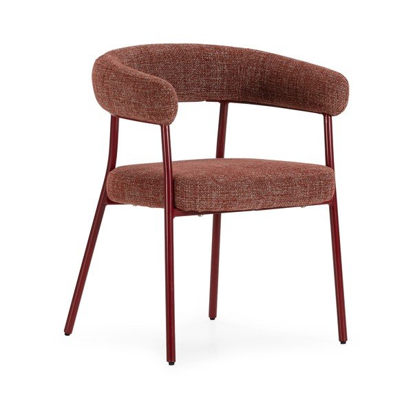 Теракотени тапицирани трапезни столове в комплект с подлакътници 2 бр. Yuri – MOME