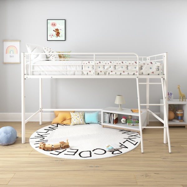 Бяло повдигнато детско легло 90x200 cm Jodie – Støraa-image-1