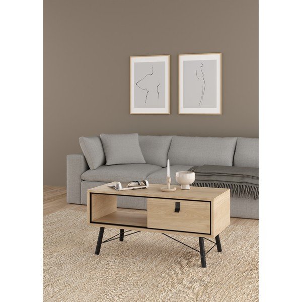 Масичка за кафе в естествен цвят 48x102 cm Ry – Tvilum-image-1