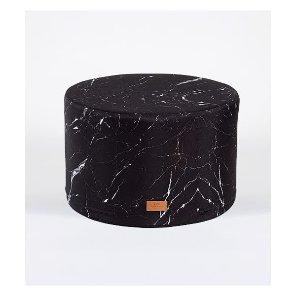 Puf Black Marble