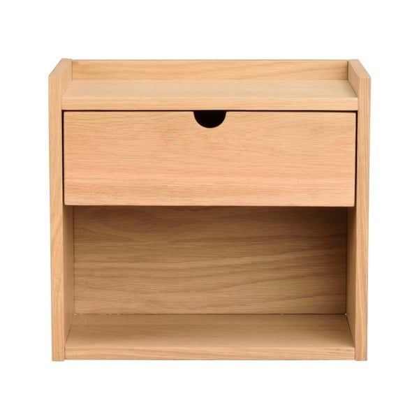 Висящо нощно шкафче с рафтове, изработено от дъбова дървесина в естествен цвят Hillmond - Rowico