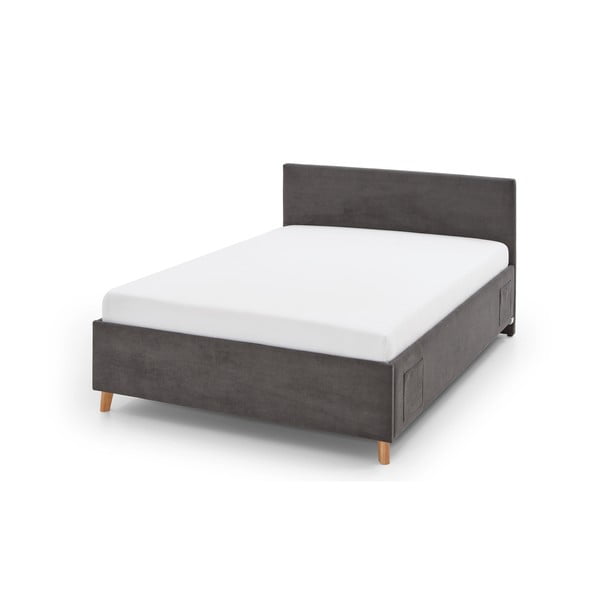 Антрацитно тапицирано детско легло 120x200 cm без ламелно дъно Cool – Meise Möbel