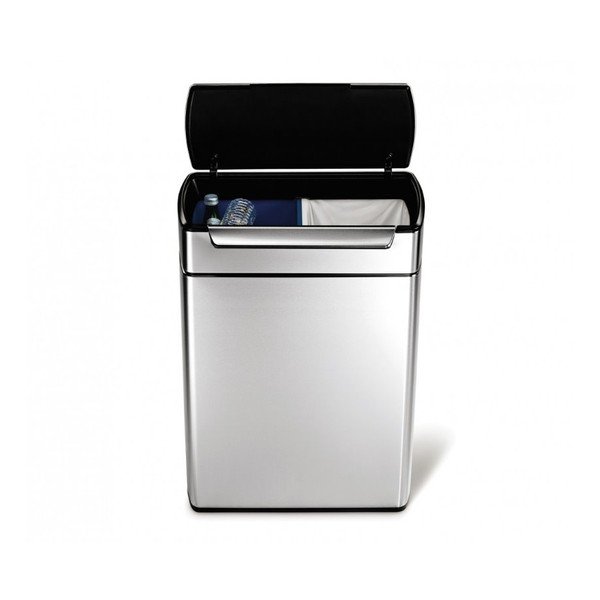 Dotykový odpadkový koš na tříděný odpad simplehuman, 24/24 l-image-1