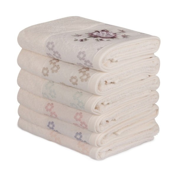 Комплект от 6 памучни кърпи Daireli Ruhno, 50 x 90 cm - Foutastic
