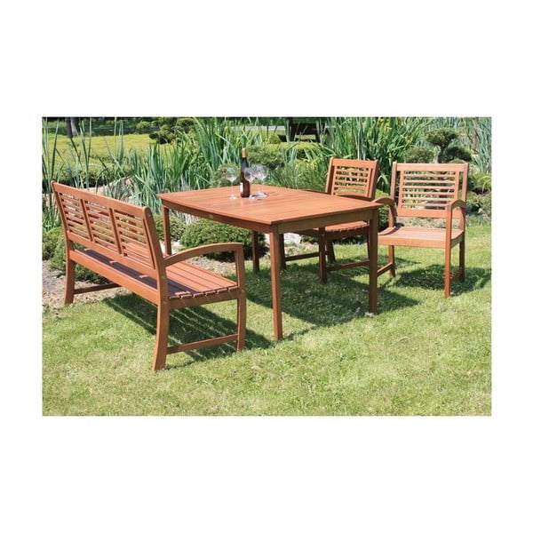 Градинска маса за хранене от масивен евкалипт 90x150 cm Madison – Garden Pleasure-image-1